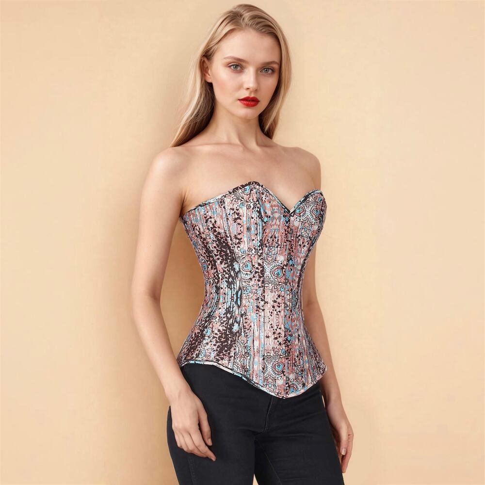 NEW Bunny Corset Owen Steel Boned Corset Lace-Up Boudoir Multicolor Sexy 24 4 6